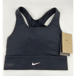 NWT Nike Sports Bra‎ Womens Sz XS Dri-Fit Swoosh Black Removable Pad Racerback